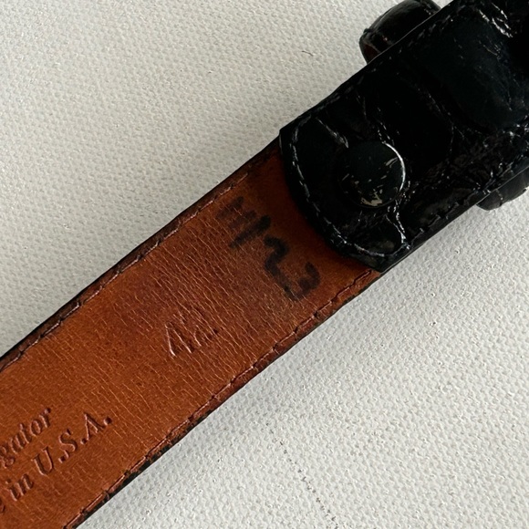 LUXURY Brooks Brothers Genuine Alligator Black Belt 42 Crocodile Exotic Made USA - Picture 5 of 12